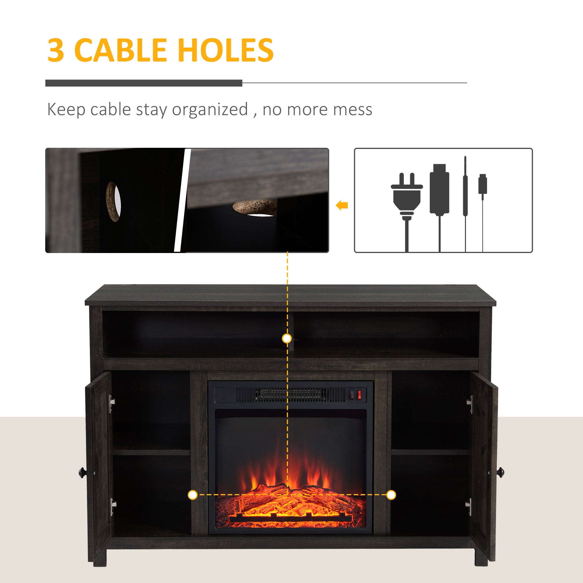 Walnut Electric Fireplace TV Stand