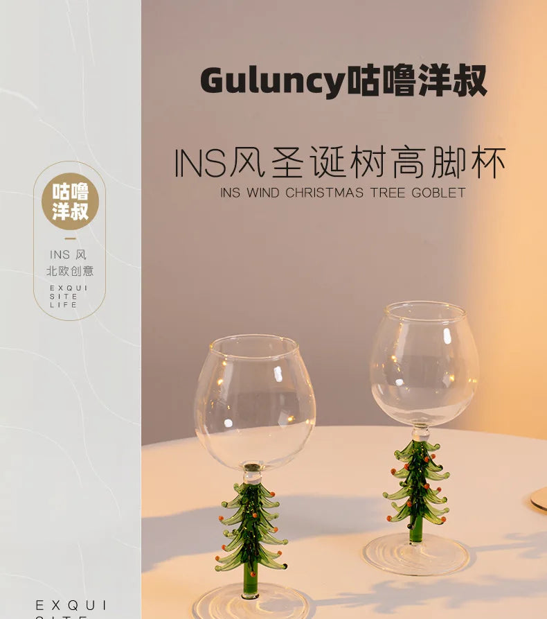 Festive Colored Wine Glasses for Christmas Party - Chandelier