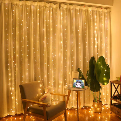 Festive USB Fairy Lights Curtain Set