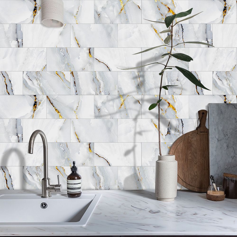 Gold Stripes Marble Wallpaper