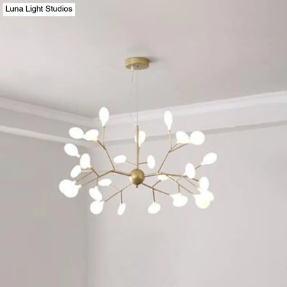 Firefly-inspired Chandelier with Frosted Acrylic Shade - Perfect for Modern Living Rooms