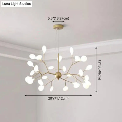 Firefly-inspired Chandelier with Frosted Acrylic Shade - Perfect for Modern Living Rooms