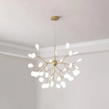 Firefly-inspired Chandelier with Frosted Acrylic Shade - Perfect for Modern Living Rooms