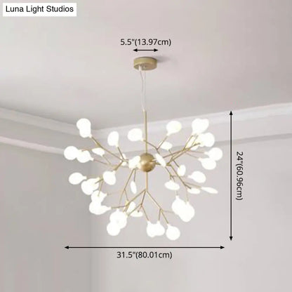 Firefly-inspired Chandelier with Frosted Acrylic Shade - Perfect for Modern Living Rooms