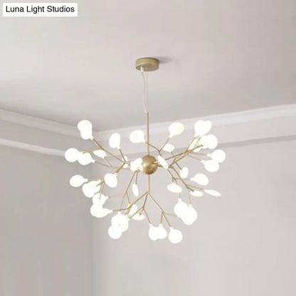 Firefly-inspired Chandelier with Frosted Acrylic Shade - Perfect for Modern Living Rooms