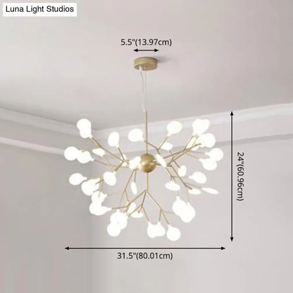 Firefly-inspired Chandelier with Frosted Acrylic Shade - Perfect for Modern Living Rooms