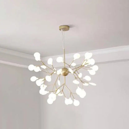 Firefly-inspired Chandelier with Frosted Acrylic Shade - Perfect for Modern Living Rooms