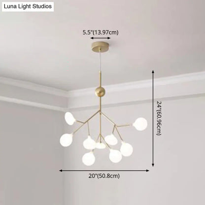 Firefly-inspired Chandelier with Frosted Acrylic Shade - Perfect for Modern Living Rooms