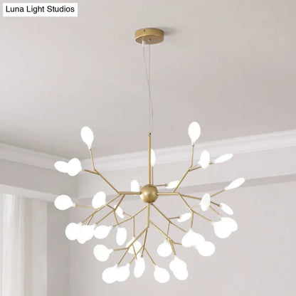 Firefly-inspired Chandelier with Frosted Acrylic Shade - Perfect for Modern Living Rooms