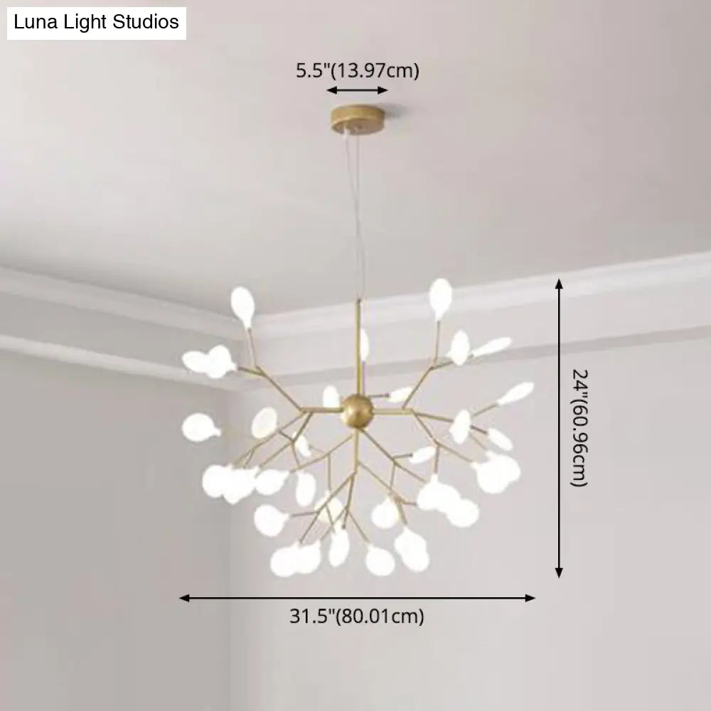 Firefly-inspired Chandelier with Frosted Acrylic Shade - Perfect for Modern Living Rooms