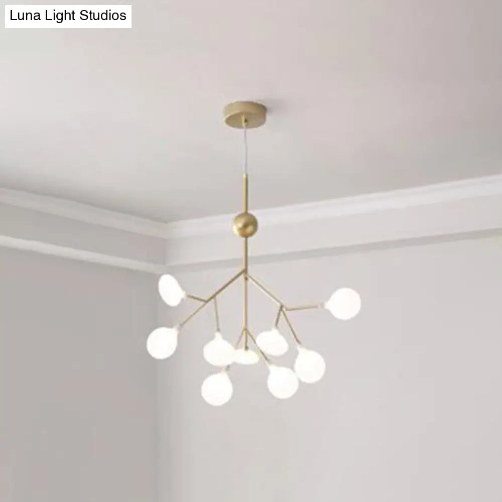 Firefly-inspired Chandelier with Frosted Acrylic Shade - Perfect for Modern Living Rooms