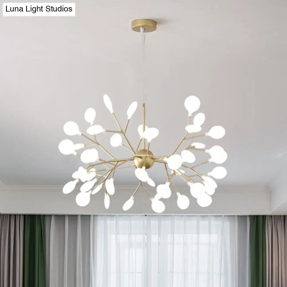 Firefly-inspired Chandelier with Frosted Acrylic Shade - Perfect for Modern Living Rooms