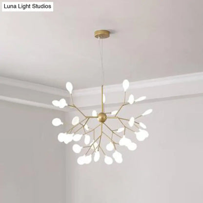 Firefly-inspired Chandelier with Frosted Acrylic Shade - Perfect for Modern Living Rooms