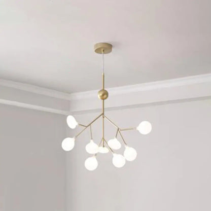 Firefly-inspired Chandelier with Frosted Acrylic Shade - Perfect for Modern Living Rooms