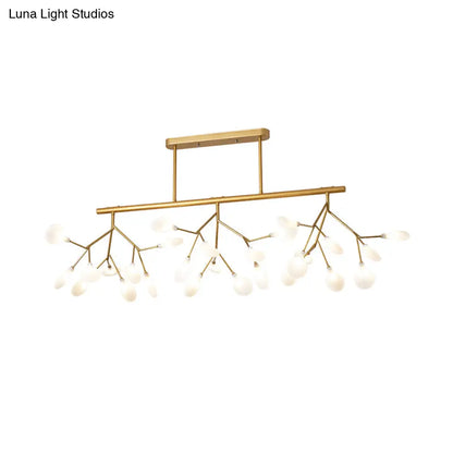 DecorBites™ Firefly Island Pendant Light: Elegant Minimalistic Acrylic Lamp for Restaurants (27-Head Suspension)