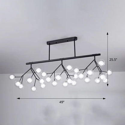 DecorBites™ Firefly Island Pendant Light: Elegant Minimalistic Acrylic Lamp for Restaurants (27-Head Suspension)