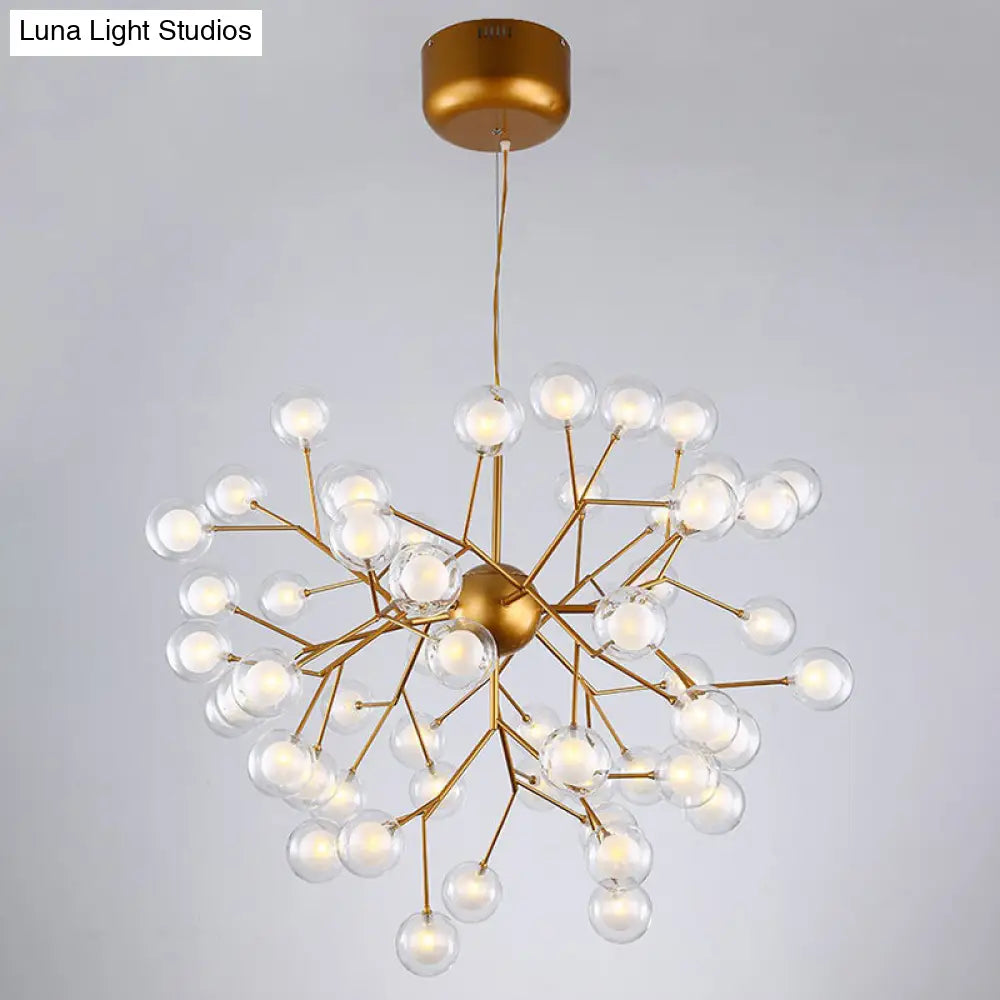 Firefly Pendant Light: Clear Ball Glass, Post-Modern Restaurant Chandelier