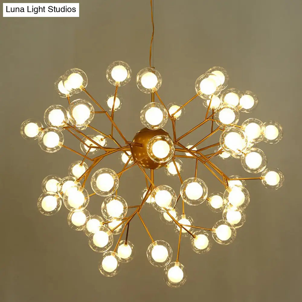 Firefly Pendant Light: Clear Ball Glass, Post-Modern Restaurant Chandelier