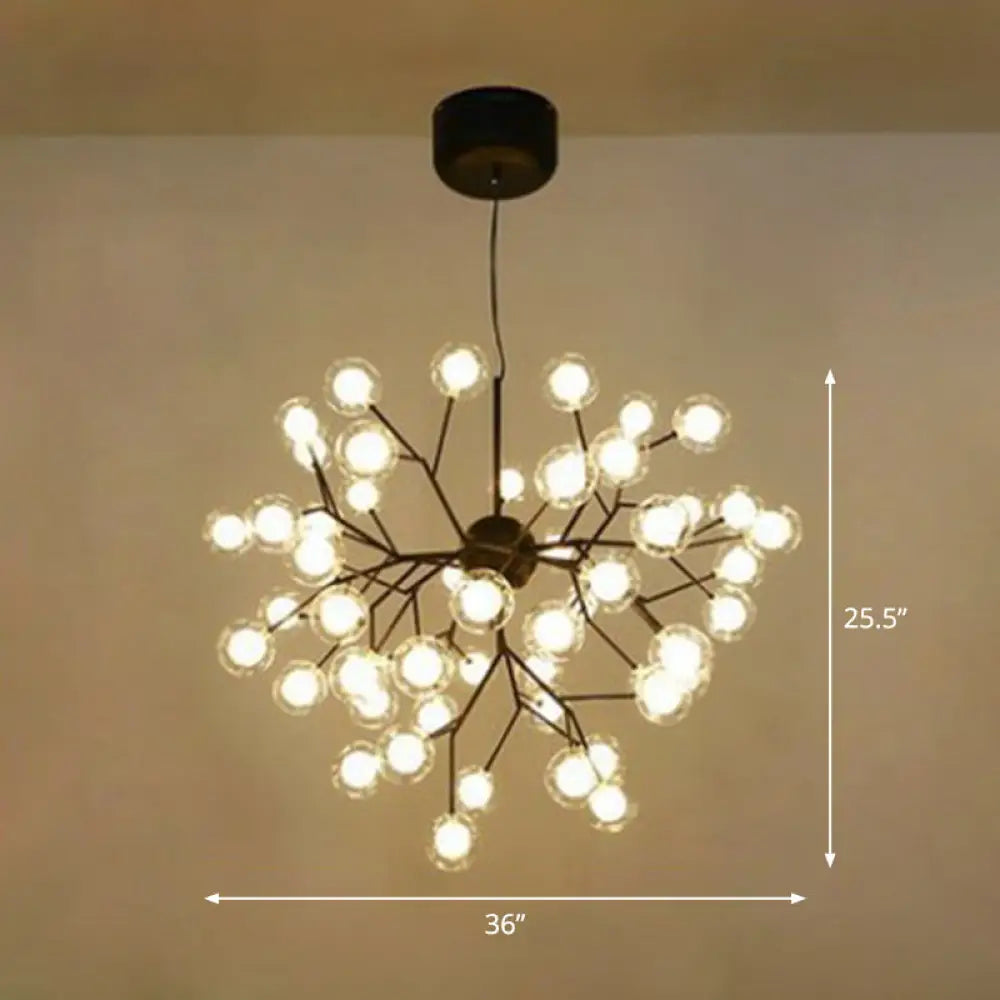 Firefly Pendant Light: Clear Ball Glass, Post-Modern Restaurant Chandelier