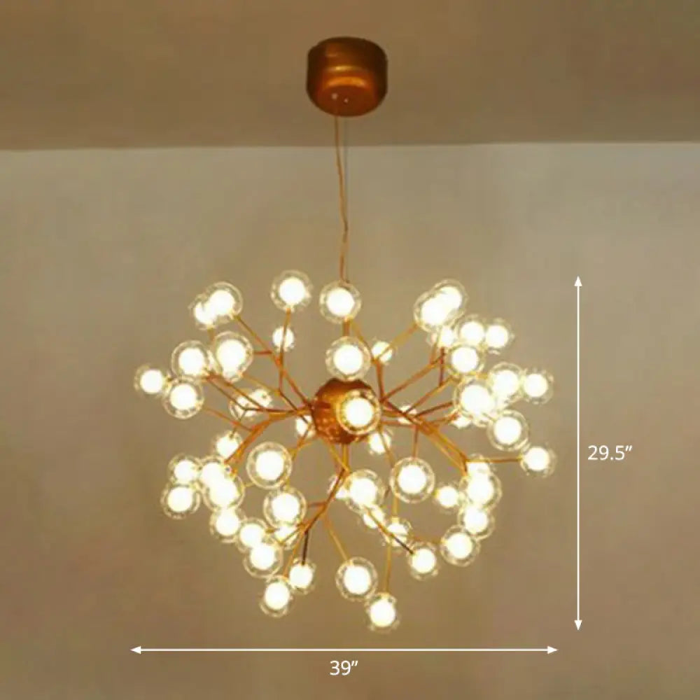 Firefly Pendant Light: Clear Ball Glass, Post-Modern Restaurant Chandelier
