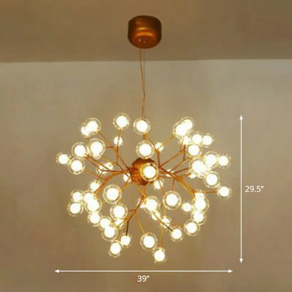 Firefly Pendant Light: Clear Ball Glass, Post-Modern Restaurant Chandelier