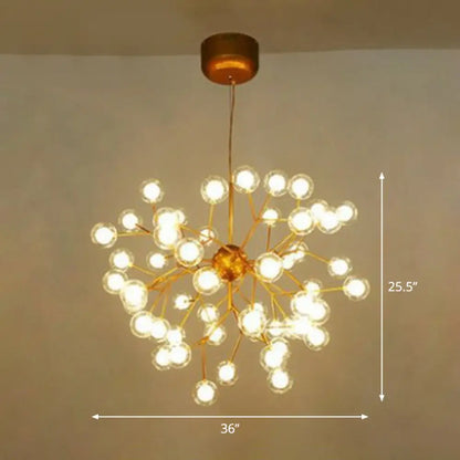 Firefly Pendant Light: Clear Ball Glass, Post-Modern Restaurant Chandelier