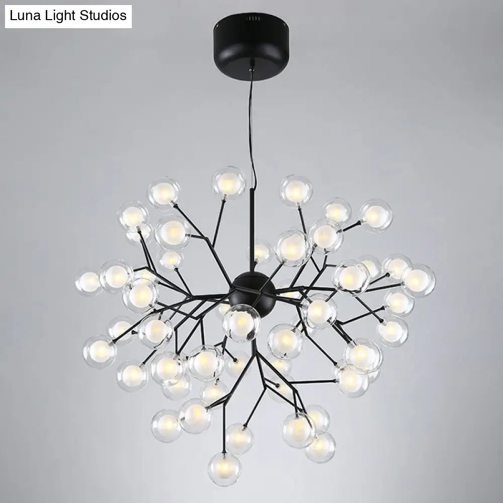 Firefly Pendant Light: Clear Ball Glass, Post-Modern Restaurant Chandelier