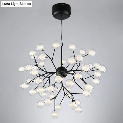 Firefly Pendant Light: Clear Ball Glass, Post-Modern Restaurant Chandelier