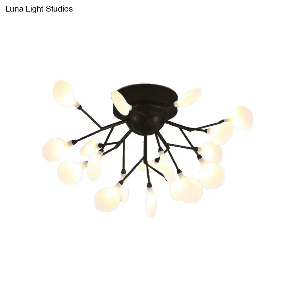 DecorBites™ DecorBites™ Firefly Semi Flush Ceiling Light - Minimalistic Acrylic Flush Mount for Bedroom - Black