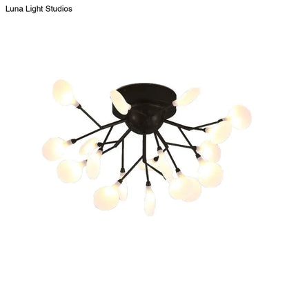 DecorBites™ DecorBites™ Firefly Semi Flush Ceiling Light - Minimalistic Acrylic Flush Mount for Bedroom - Black