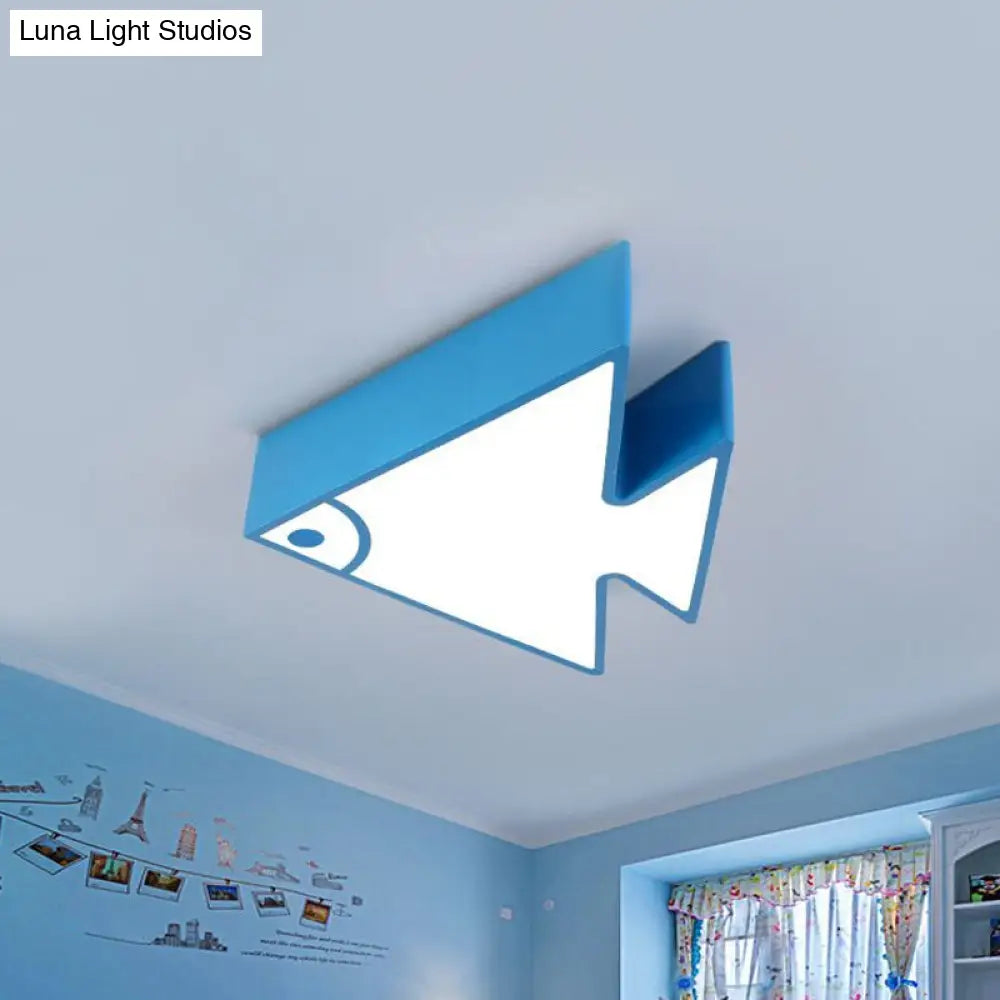 DecorBites™ Fish LED Ceiling Lamp for Kids - Acrylic Flush Mount Light in Red/Green/Blue