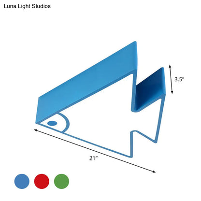 DecorBites™ Fish LED Ceiling Lamp for Kids - Acrylic Flush Mount Light in Red/Green/Blue