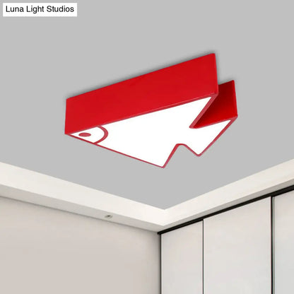 DecorBites™ Fish LED Ceiling Lamp for Kids - Acrylic Flush Mount Light in Red/Green/Blue