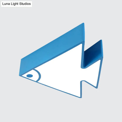 DecorBites™ Fish LED Ceiling Lamp for Kids - Acrylic Flush Mount Light in Red/Green/Blue