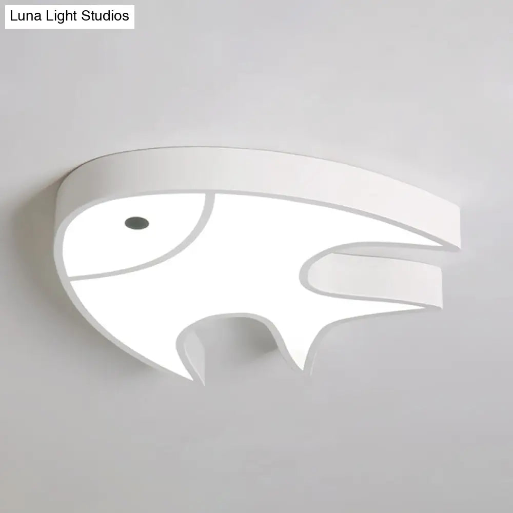 DecorBites™ DecorBites™ Fish Shaped Ceiling Light for Kids' Room - White Metal & Acrylic, Ideal for Kindergarten
