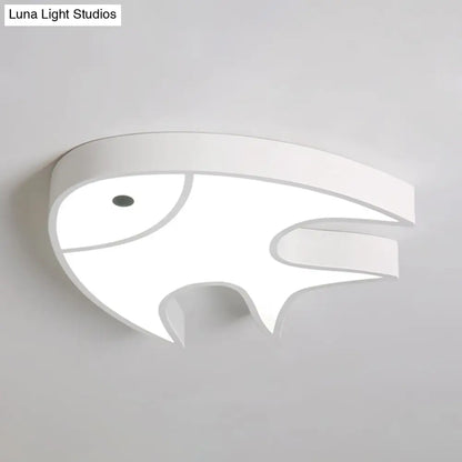 DecorBites™ DecorBites™ Fish Shaped Ceiling Light for Kids' Room - White Metal & Acrylic, Ideal for Kindergarten