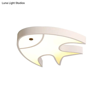 DecorBites™ DecorBites™ Fish Shaped Ceiling Light for Kids' Room - White Metal & Acrylic, Ideal for Kindergarten