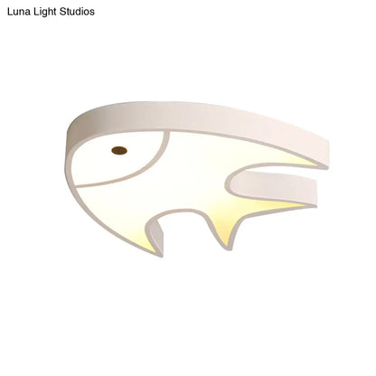 DecorBites™ DecorBites™ Fish Shaped Ceiling Light for Kids' Room - White Metal & Acrylic, Ideal for Kindergarten