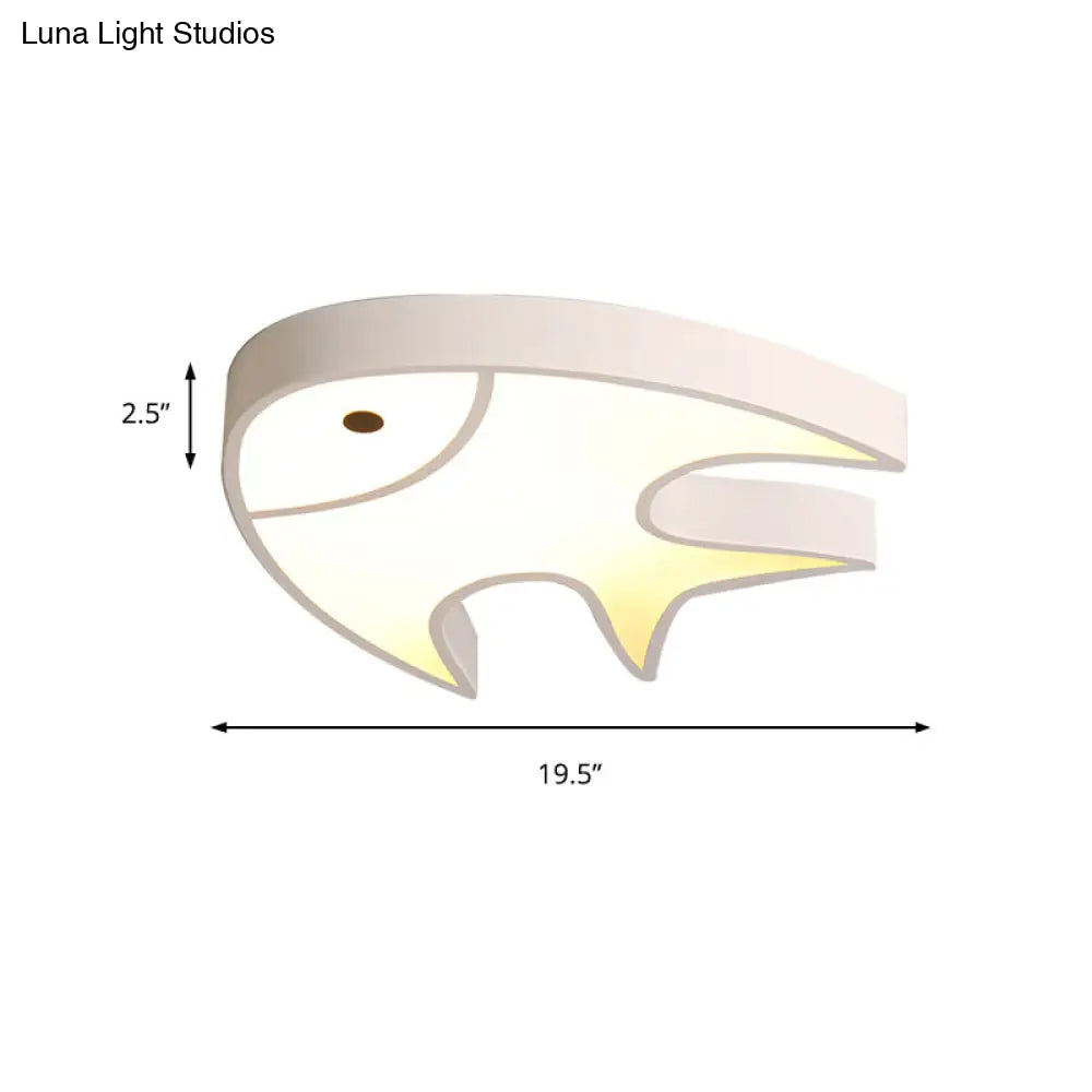 DecorBites™ DecorBites™ Fish Shaped Ceiling Light for Kids' Room - White Metal & Acrylic, Ideal for Kindergarten