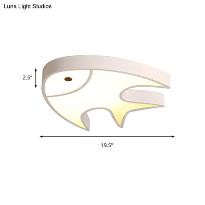 DecorBites™ DecorBites™ Fish Shaped Ceiling Light for Kids' Room - White Metal & Acrylic, Ideal for Kindergarten