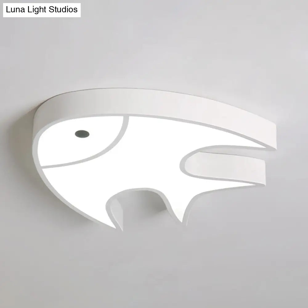 DecorBites™ DecorBites™ Fish Shaped Ceiling Light for Kids' Room - White Metal & Acrylic, Ideal for Kindergarten