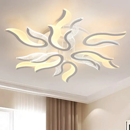 DecorBites™ DecorBites™ Flame Flower LED Ceiling Fixture - Modern & Creative Design, Warm/White Light - 31.5"/39"/49" Wide