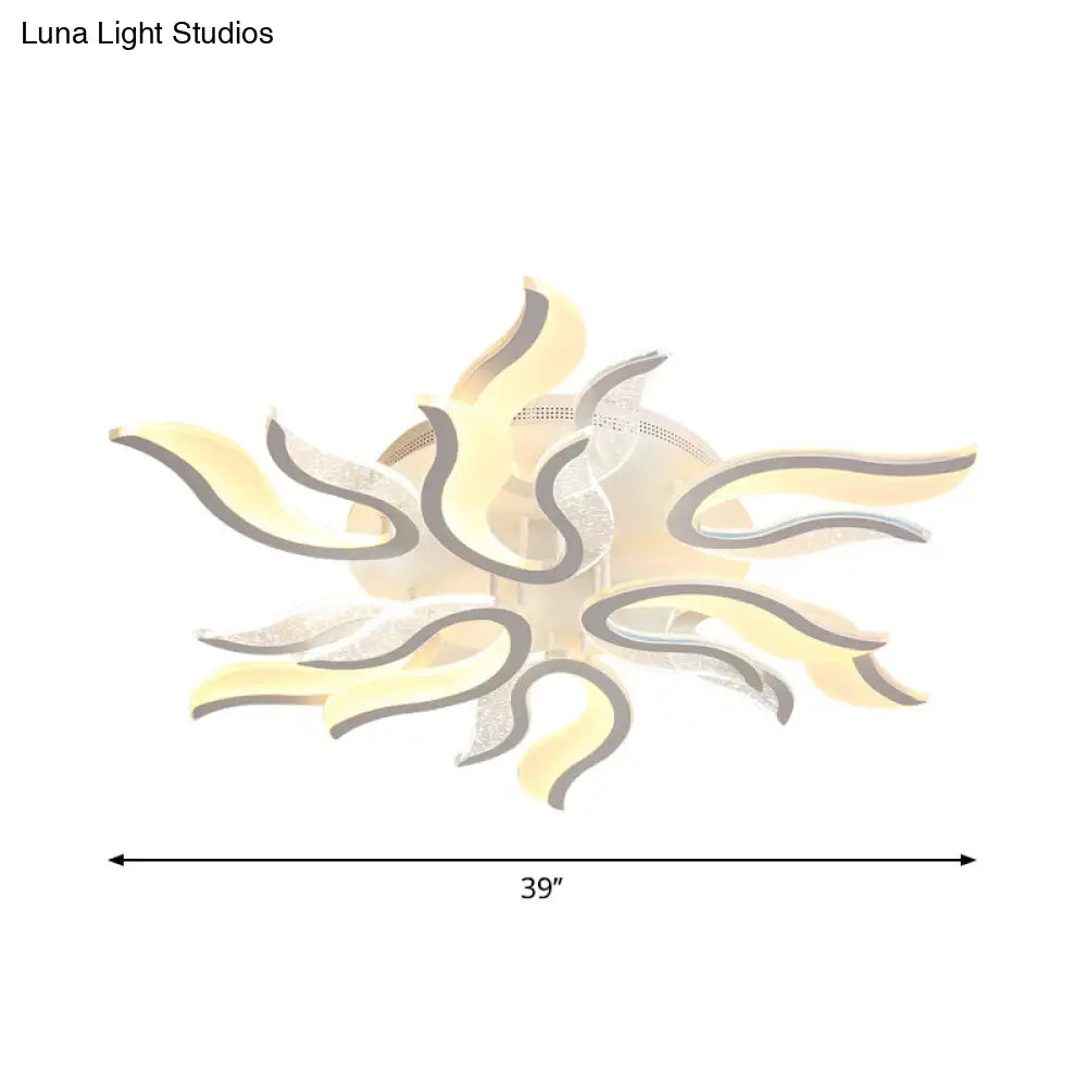 DecorBites™ DecorBites™ Flame Flower LED Ceiling Fixture - Modern & Creative Design, Warm/White Light - 31.5"/39"/49" Wide