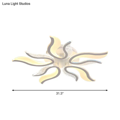 DecorBites™ DecorBites™ Flame Flower LED Ceiling Fixture - Modern & Creative Design, Warm/White Light - 31.5"/39"/49" Wide