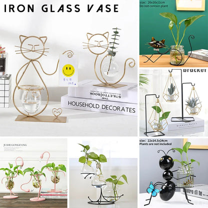 Flamingo Metal Vase for Home Decor - Vase