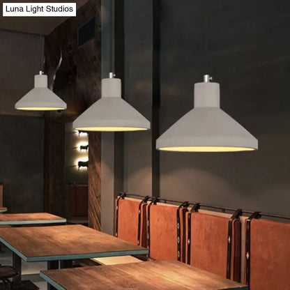 Flare Coffee House Pendant Lamp - Antiqued Cement - 1-Bulb Grey Hanging Light Kit