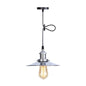 Flared Hanging Light Fixture - 1 Head Iron Ceiling Lamp in White/Chrome - Warehouse Design