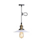 Flared Hanging Light Fixture - 1 Head Iron Ceiling Lamp in White/Chrome - Warehouse Design