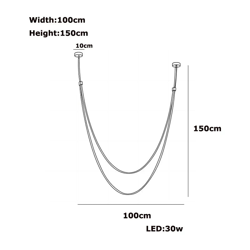 Flex Leather Belt LED Chandelier Light - Chandelier
