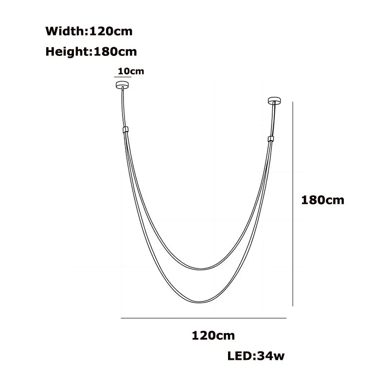 Flex Leather Belt LED Chandelier Light - Chandelier